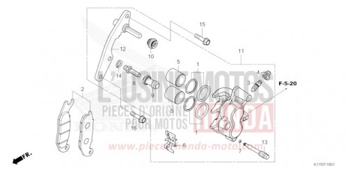 FRONT BRAKE CALIPER (WW125A/S) WW125SS de 2025